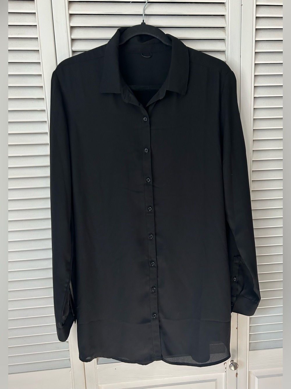Classic Black Button-Down Blouse